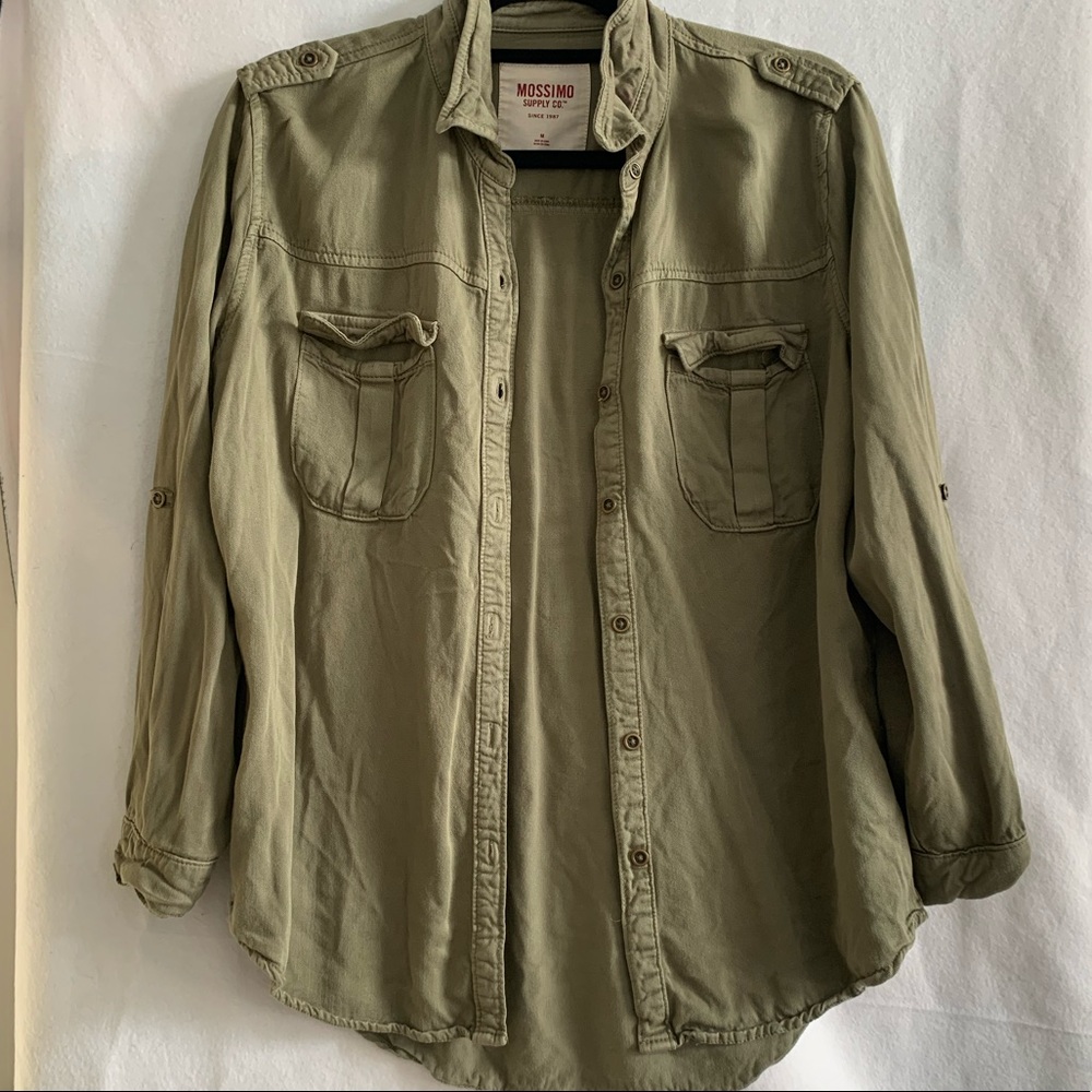 Army green blouse